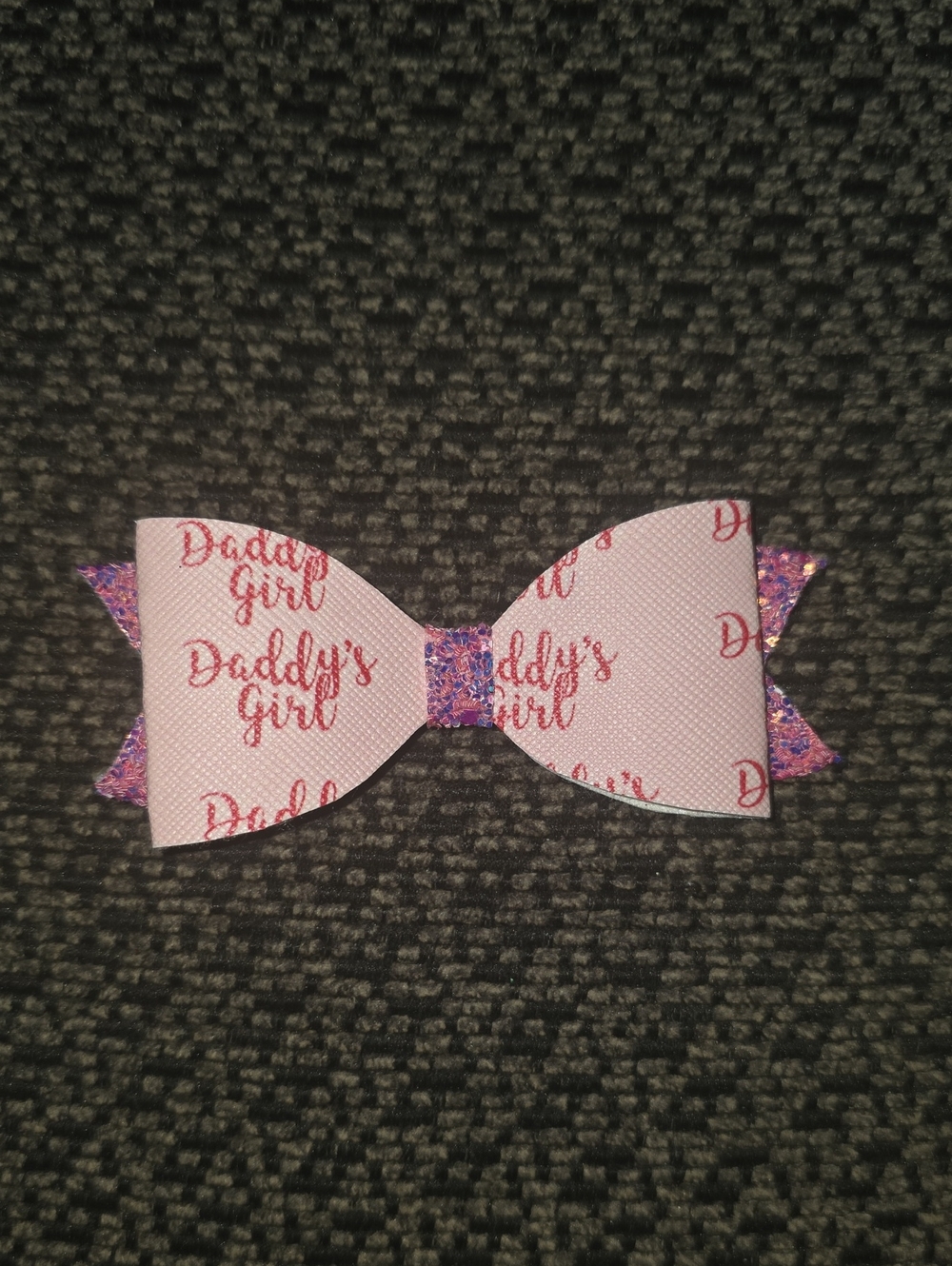 Pink "Daddy's Girl" Glitter Accent Kids Hair Bow